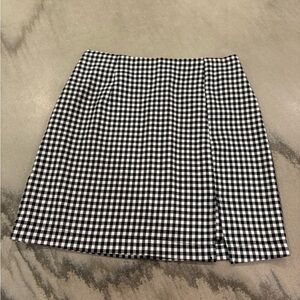 Wild Fable Black and White Gingham Mini Skirt